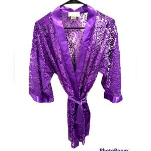 Vintage Dentelle Lace & Silk Robe 💜